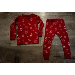 Carters Red Gingerbread Man Christmas‎ Pajamas Set Kids 18 Months Long Sleeve